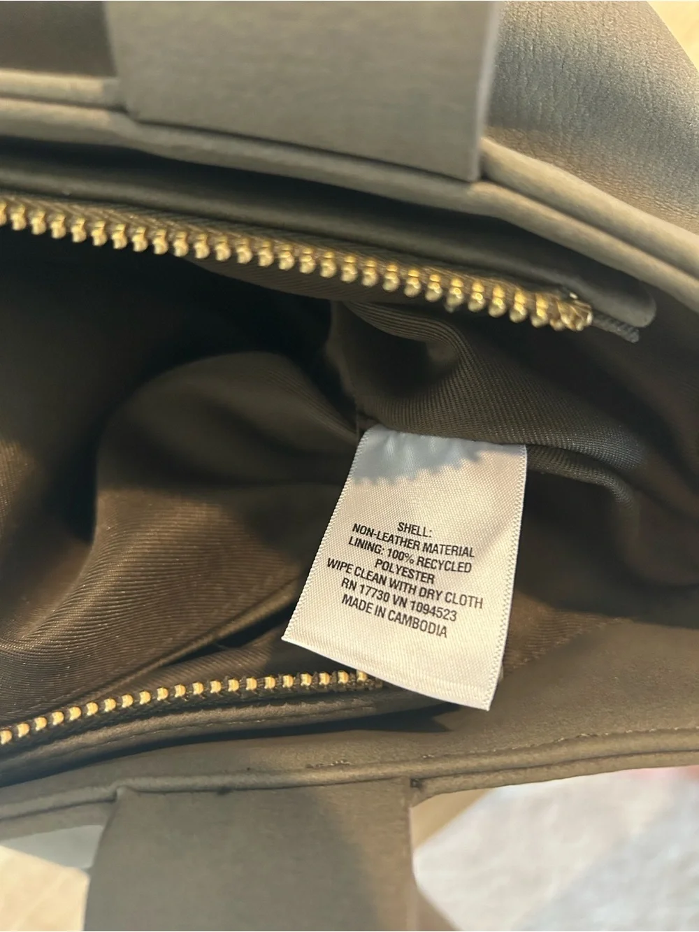 Olive Green Tote Bag with Top Zip